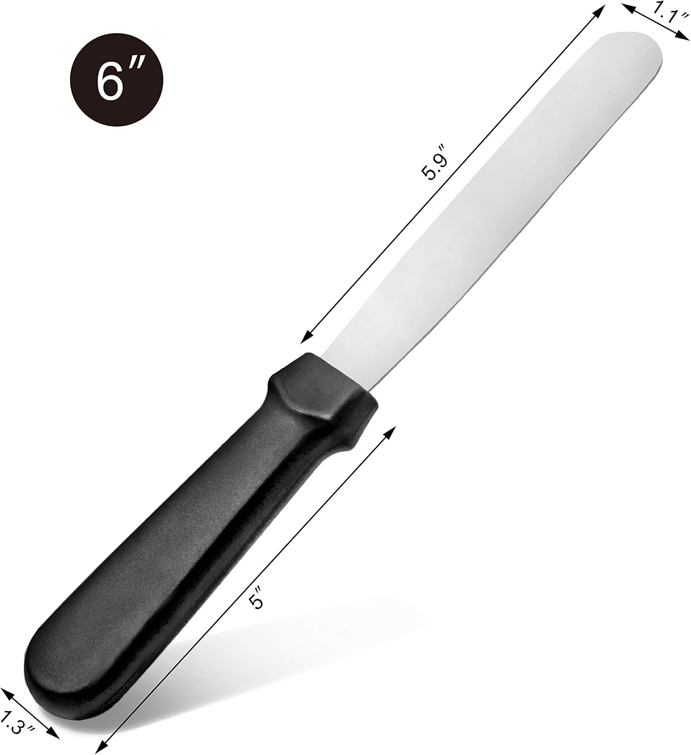 New Star Foodservice Straight Icing Spatula, 6 Inch Blade, 11 Inch Overall, Bakery-Grade Stainless Steel Cake Decorating Spatula for Frosting