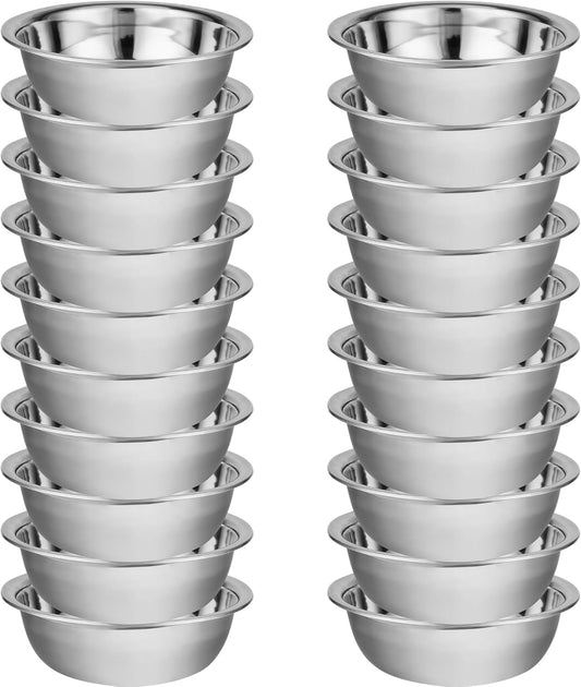 20 Pcs 12.6 x 3.9 Inch Stainless Steel Mixing Bowls for Bulk Food Prep with Nesting Design for Hotel Restaurant and Home
