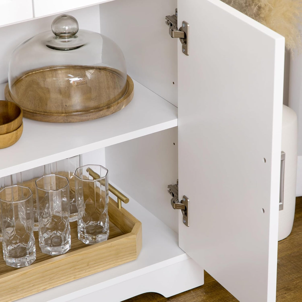 HOMCOM Sideboard Buffet Cabinet with 3 Storage Drawers White