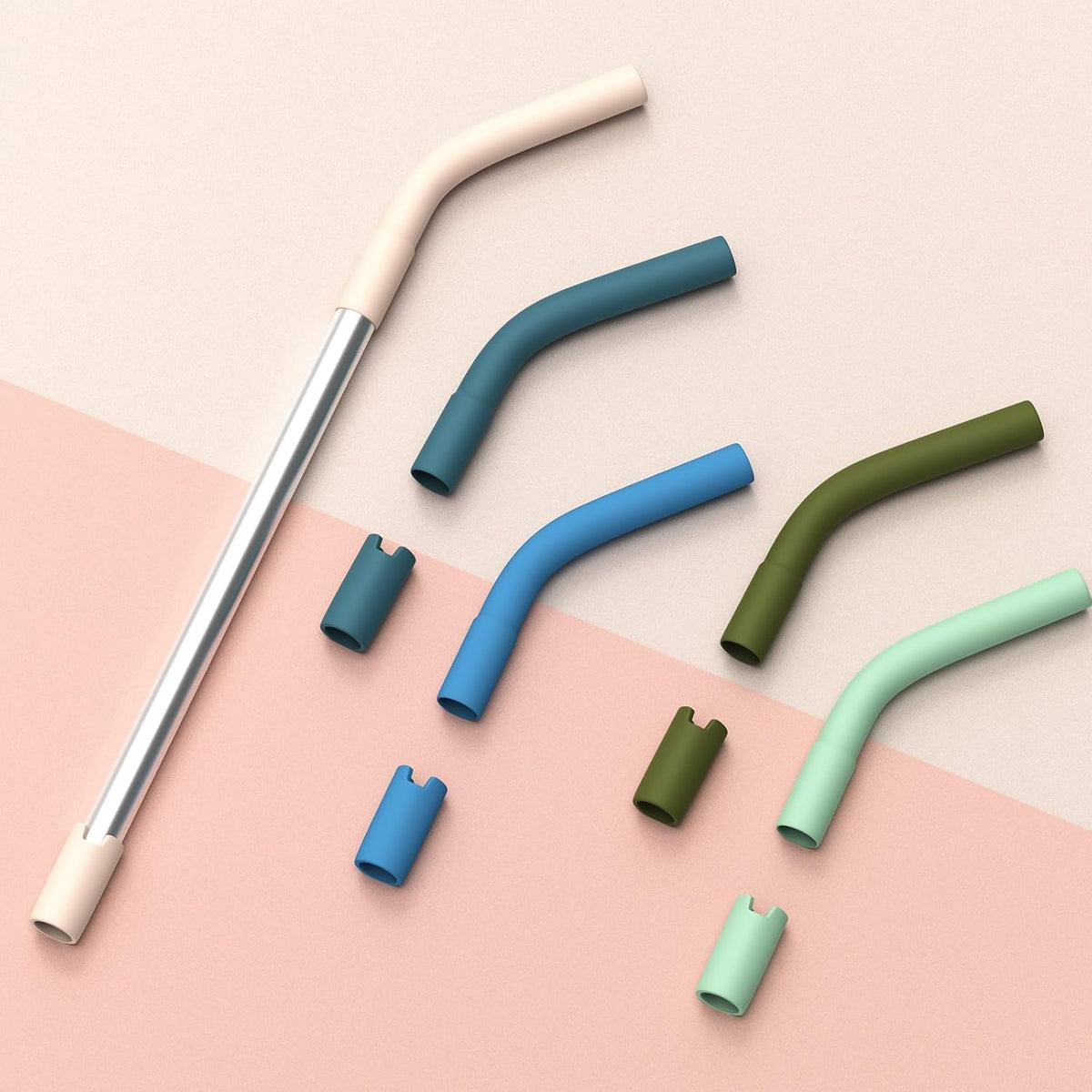 5PCS Silicone Straw Tips for 8-10mm Reusable Straws for 30-40 oz Tumblers | Soft Rubber Straw Covers &amp; Toppers - Flexible Mouthpiece Sleeves for Metal &amp; Glass Straw Silicone Extender Tipings