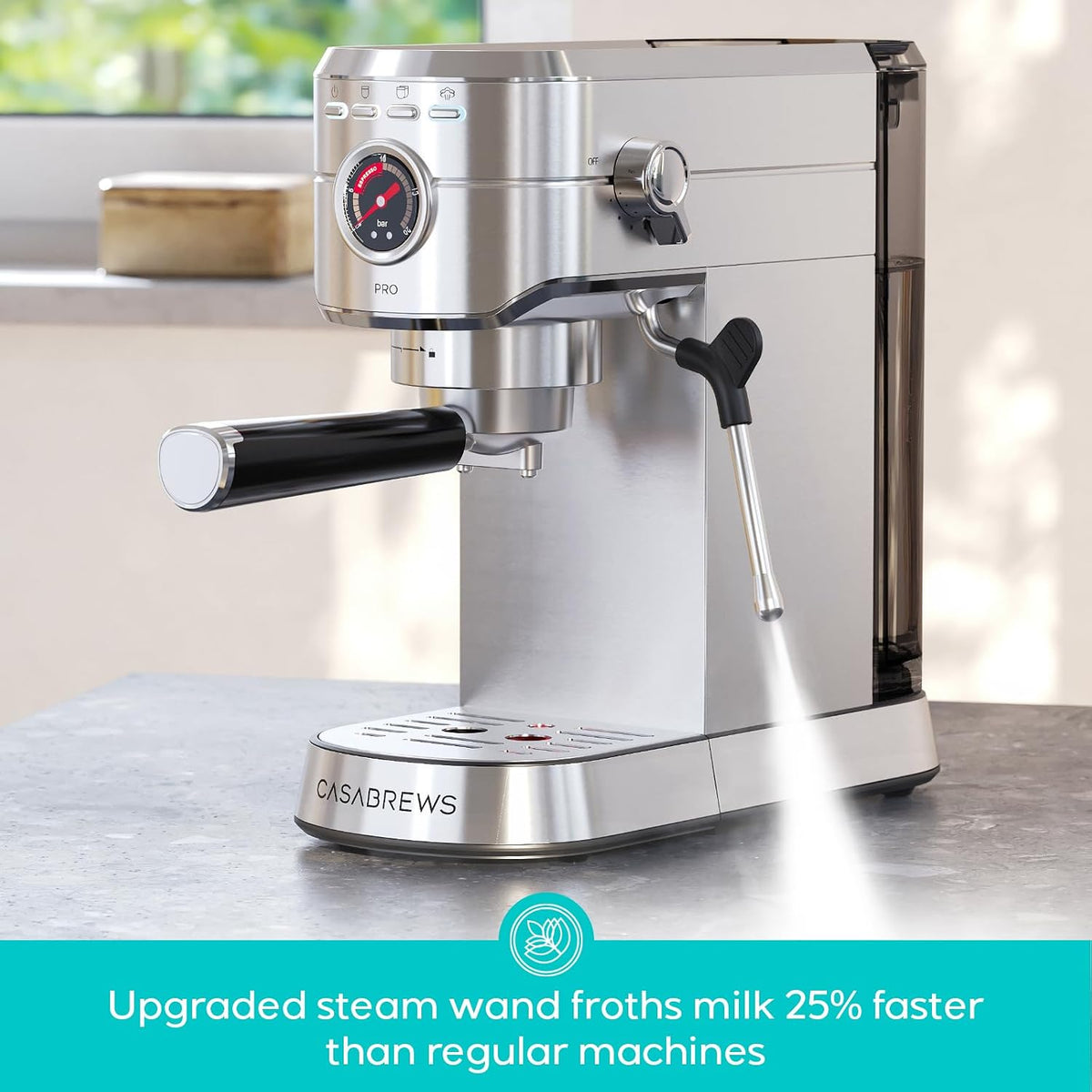 CASABREWS 5418 PRO Espresso Machine with Fast Heating System and Steam Wand