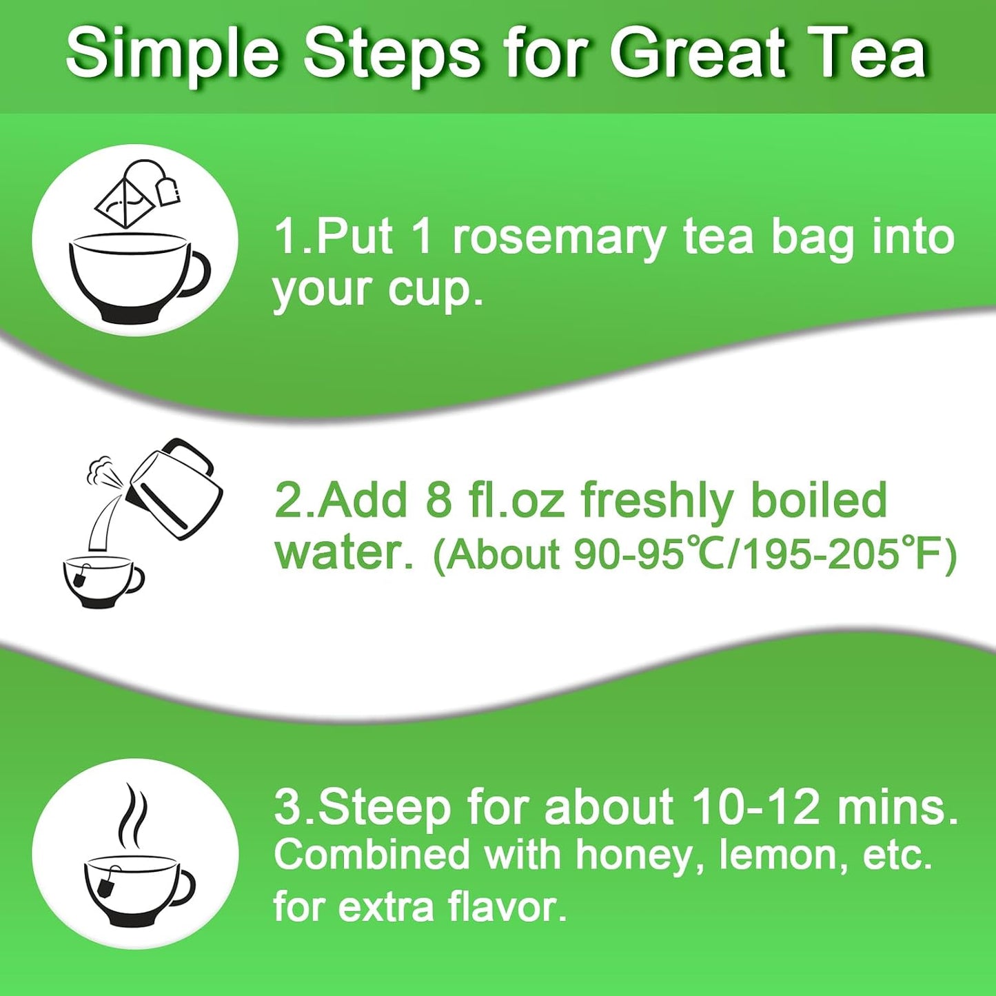 FullChea Rosemary Tea Bags, 36 Counts, Romero, Non-GMO, Caffeine-Free | Dried Rosemary Herb Leaves, Distinct Flavor &amp; Support Digestion, No Additives, Resealable Pouch