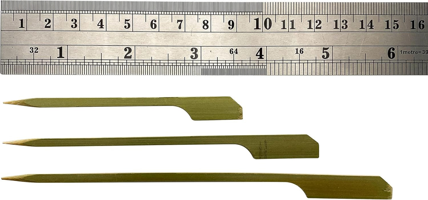 1000 Count | KingSeal Natural Green Bamboo Wood Paddle Picks, Skewers for Appetizers and Cocktails, 6 Inches, Bulk Pack - 10 Packs of 100