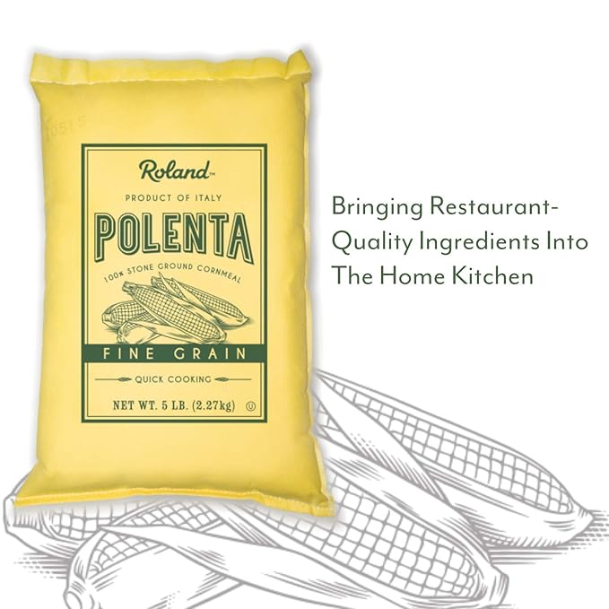 Roland Foods Fine Grain Yellow Polenta From Italy, Specialty Imported Food, 5 Pound Bag, Pack of 1