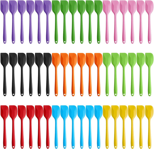 Hsei 54 Pieces Silicone Spatulas 8.1 Inch Rubber Spatula Heat Resistant Non Stick Flexible Cooking Scraper Baking Mixing