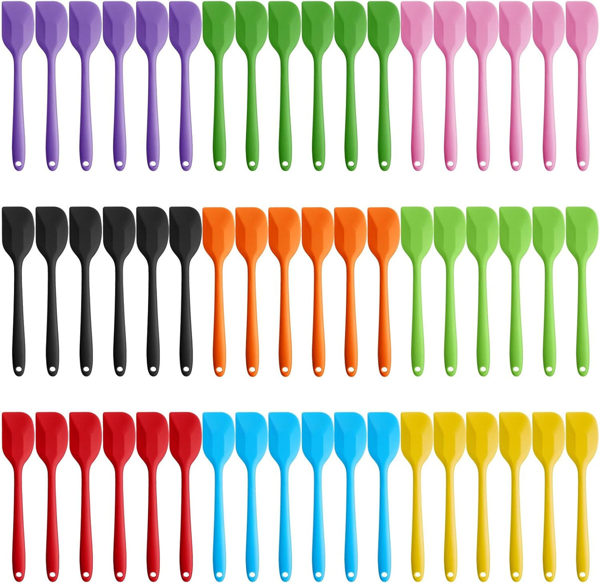 Hsei 54 Pcs Silicone Spatulas Set 9 Colors, Heat Resistant, Kitchen