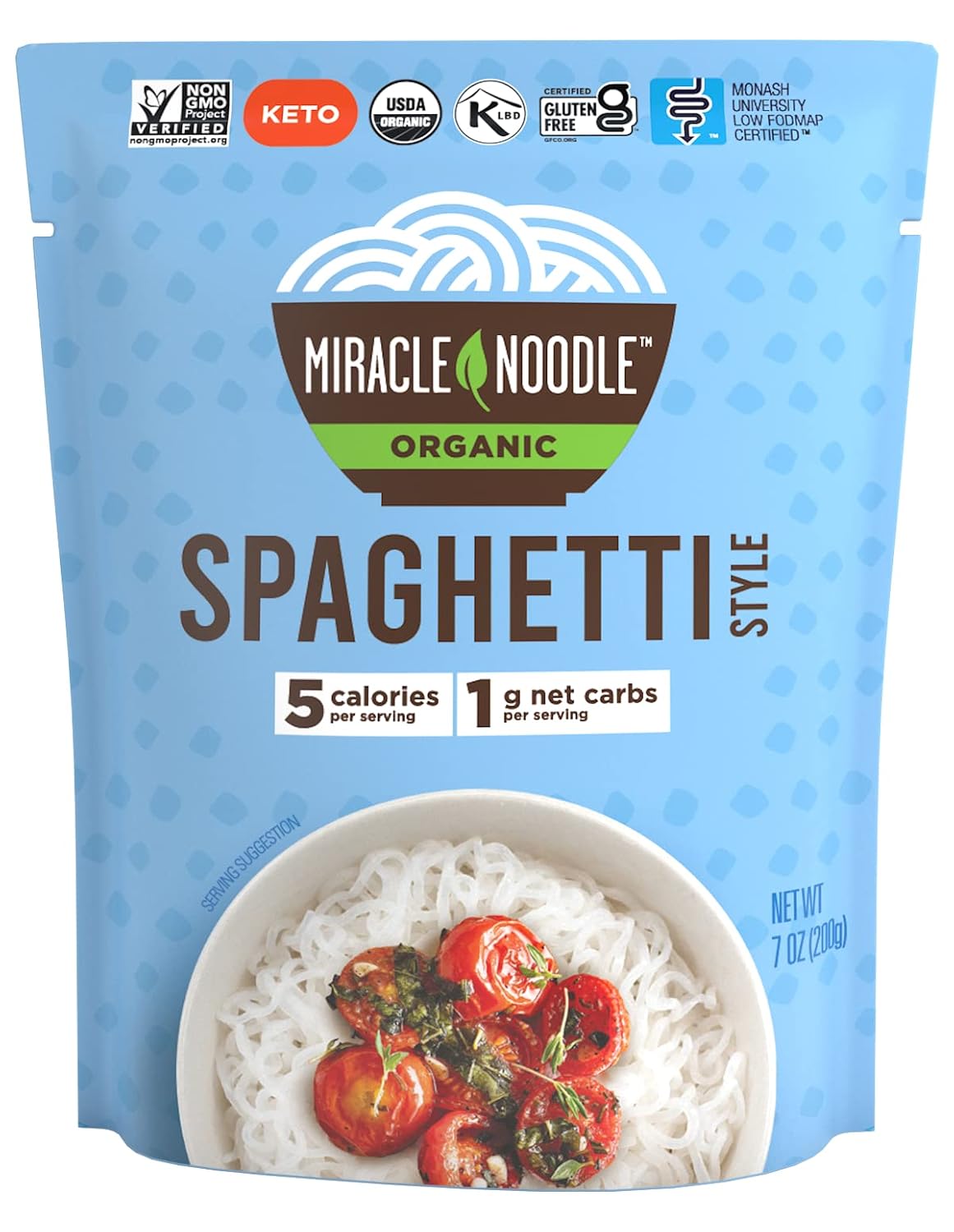 Miracle Noodle Ready to Eat Organic Spaghetti Pasta, 7 Oz (Pack of 6)