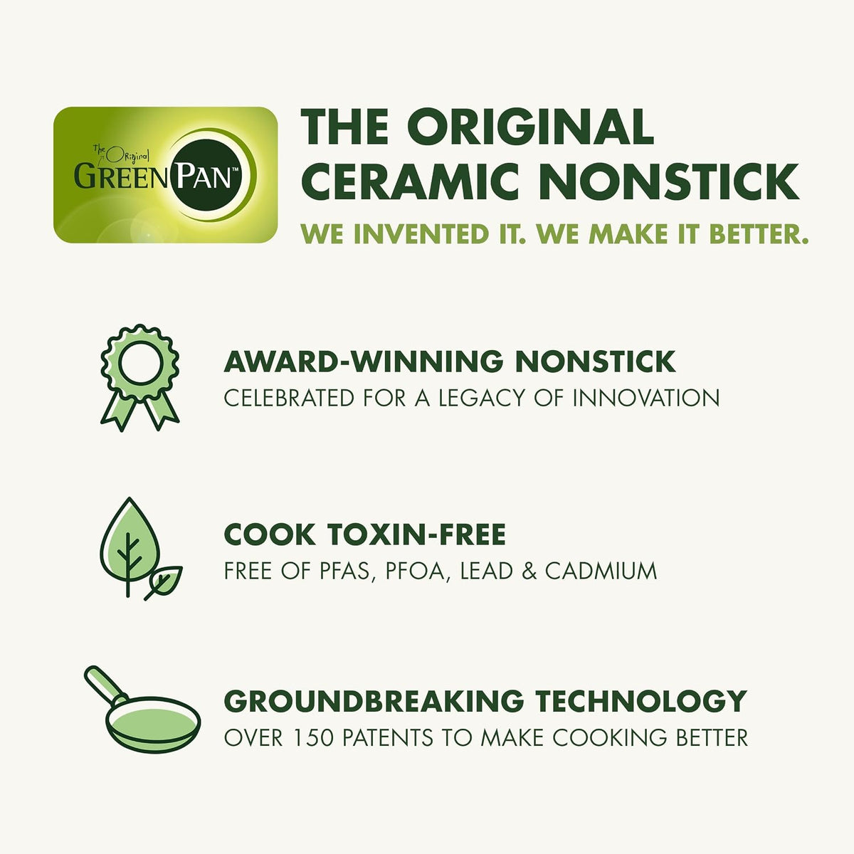 GreenPan Treviso Stainless Steel Healthy Ceramic Nonstick, 12" Frying Pan Skillet with Lid, PFAS-Free,Clad, Induction, Dishwasher Safe, Silver