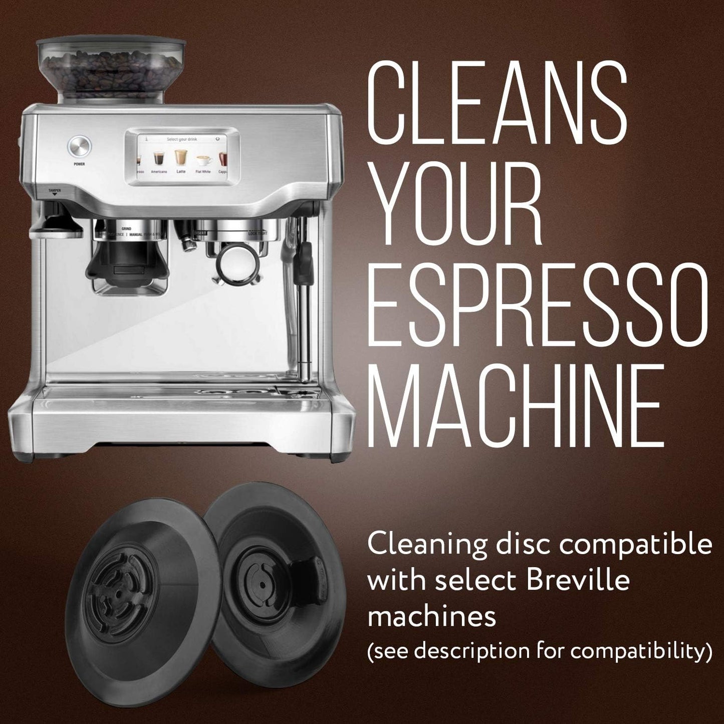 IMPRESA Backflush Cleaning Disc Pack of 2, 54mm Compatible with Breville Duo-Temp Pro &amp; Barista Series - Espresso Machine Accessories Kit - Use with Cleaning Tablets &amp; Espresso Machine Cleaner