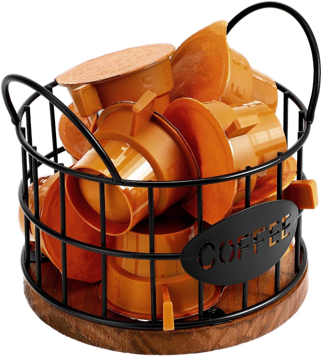 Kichvoe Coffee Pod Storage Basket Wire Coffee Pod Holder for Container Storage Open-Top Station Organization Basket with Handles for Countertop 5.51 X 5.11 X 4.72 in