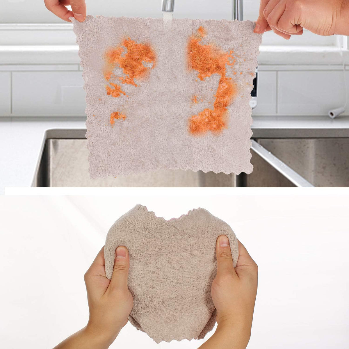 kimteny 12 Pack Microfiber Dish Cloths for Kitchen Washing Dishes