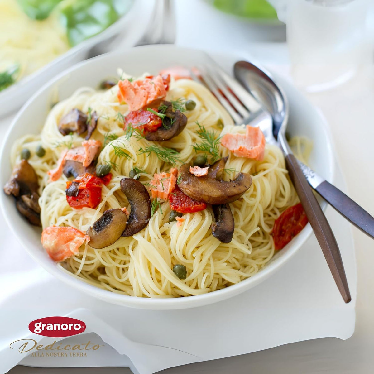 Granoro Dedicato Capellini #16 (Angel Hair) - Authentic Italian Pasta, Made from 100% Puglia Durum Wheat Semolina, Non-GMO, Vegan, 1 lb Bags (Pack of 2)