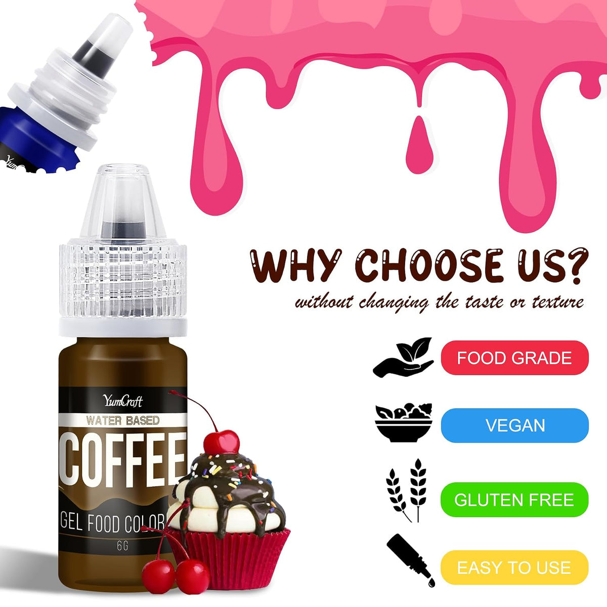 Food Coloring Gel - Vibrant Color Gel Food Coloring for Cake Decorating, Baking, Easter Egg, Icing - Tasteless Food Color Dye for Fondant, Cooking, Airbrush (Black, 5.3oz)