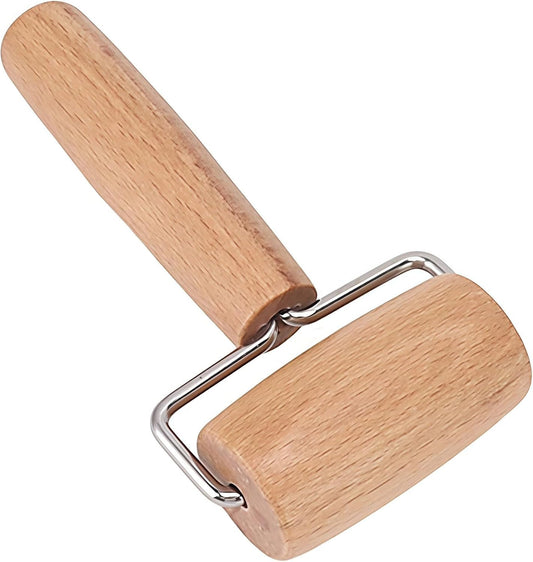 Small Rolling Pin, Wooden Dough Roller, Non-Stick Pizza Roller, T Type Rolling Pins for Kitchen Baking, Pizza Dough Press (2.8 * 5.1 inch)