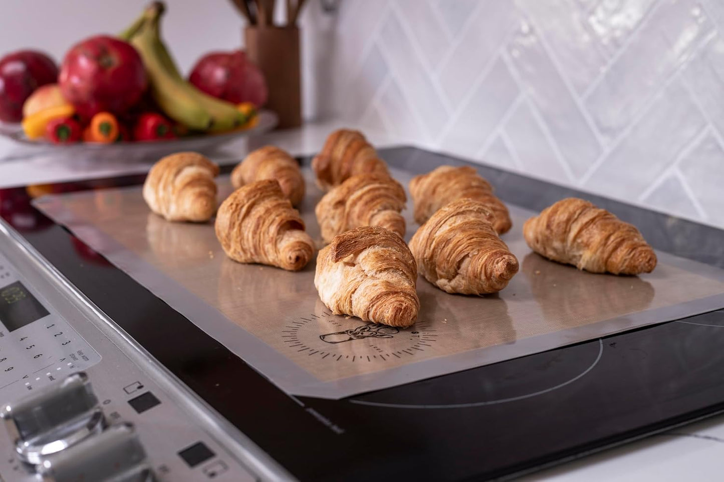 Silicone Baking Mats - 3/4 Size Cookie Sheets for Baking, Pack of 3, Gray | Oven Safe, Non-Stick Silicone Baking Sheet Liner, Perfect For Baking Macarons Cookies, Pastries &amp; Cakes, 13.5 x 19.5 inches
