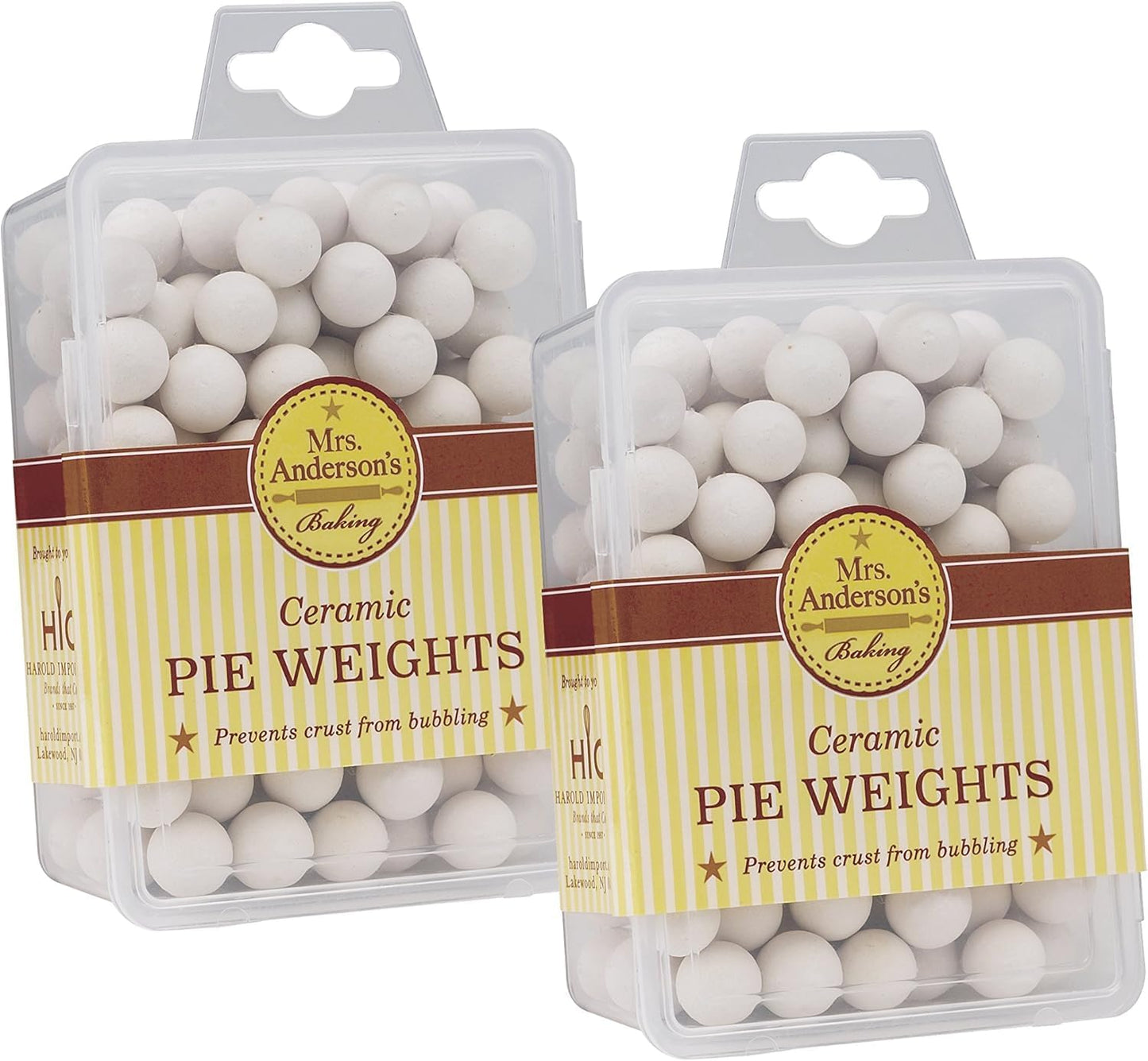 Mrs. Anderson's Baking Ceramic Pie Crust Weights, Natural Ceramic Stoneware, Set of 2