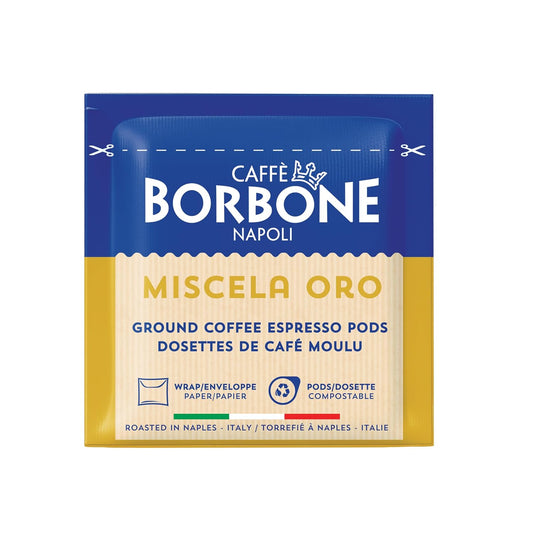Caffè Borbone Espresso Pods, Miscela Oro Gold Blend, Dark Roast ESE Pods - 50 Count