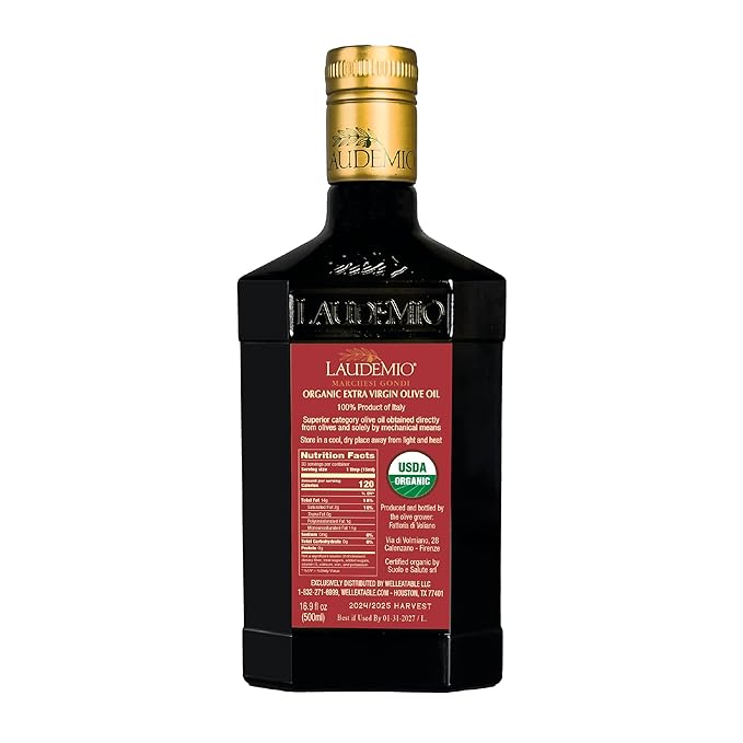 Laudemio Volmiano – Organic Tuscan Extra Virgin Olive Oil, 800+ mg/kg High-Polyphenol Italian EVOO, 2025 NYIOOC Gold Award, Early Harvest, Cold Extracted, Lab Tested, Pesticide-Free, Premium Gift Box