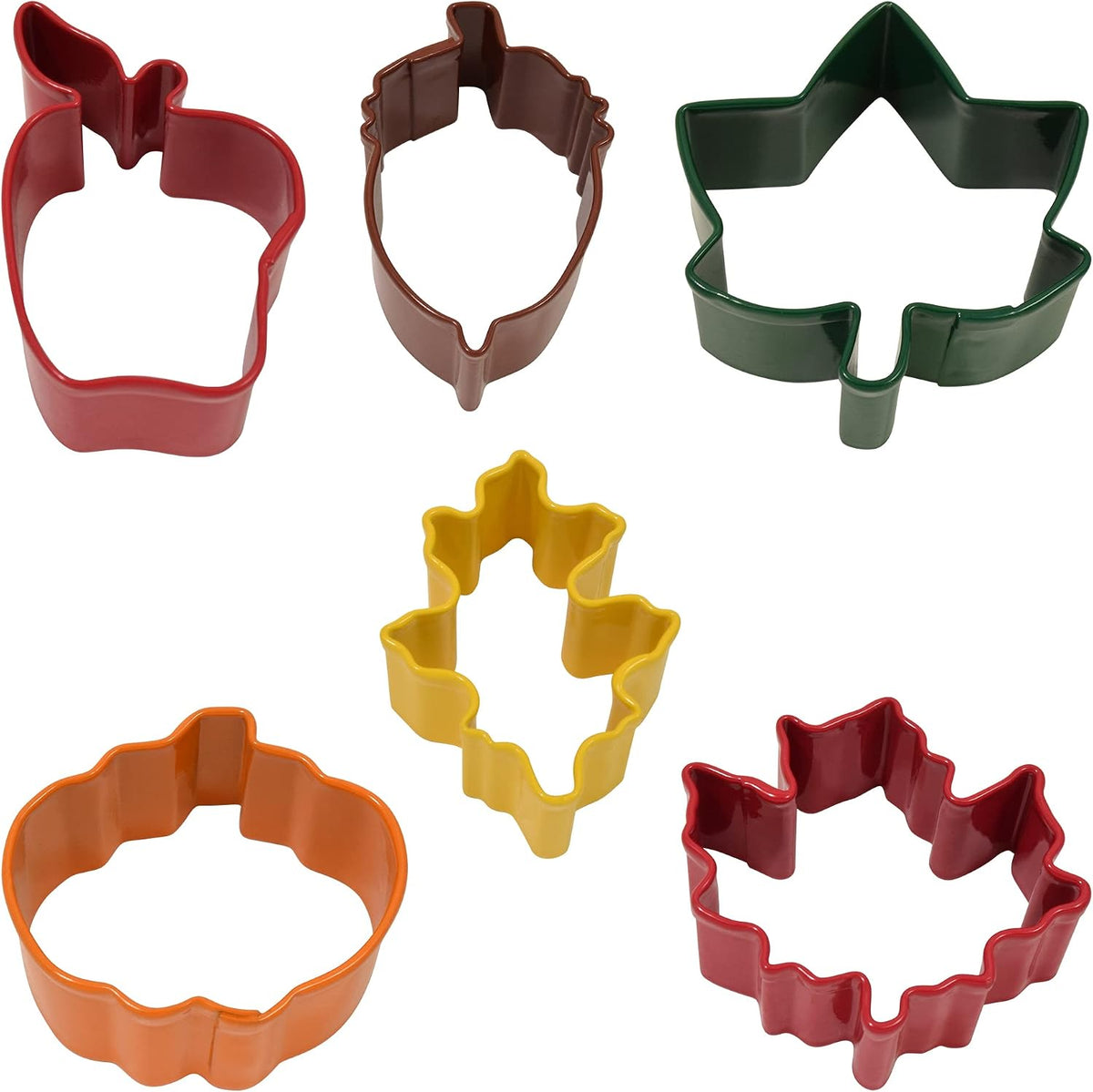 R&M Mini Autumn 6-Piece 1.5" - 1.75" Color Cookie Cutter Set