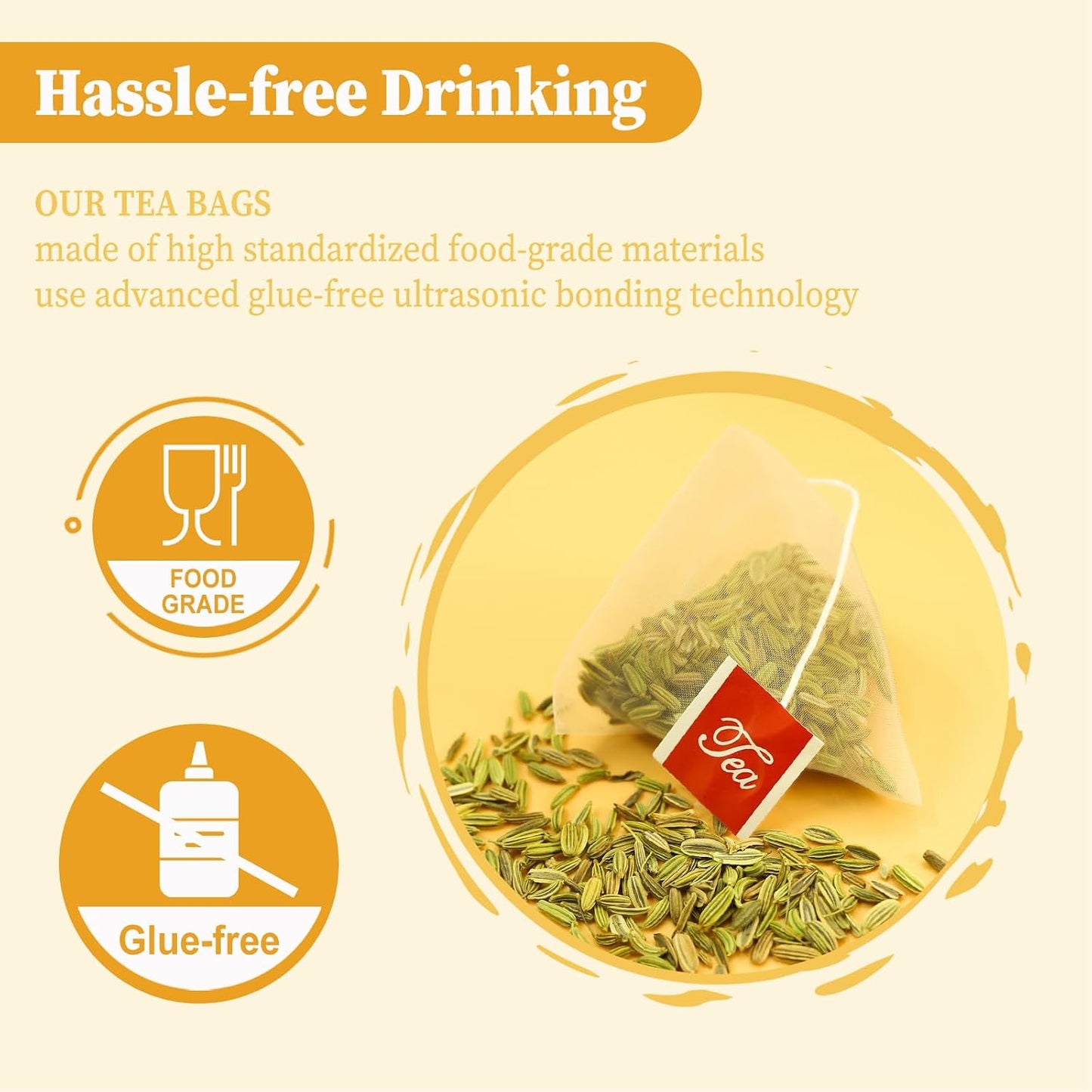 FullChea - Fennel Tea Bags, 30 Count, Whole Fennel Seeds | Warm aromatic seed infusion, caffeine-free, supports digestion and immune wellness in daily herbal tea routines