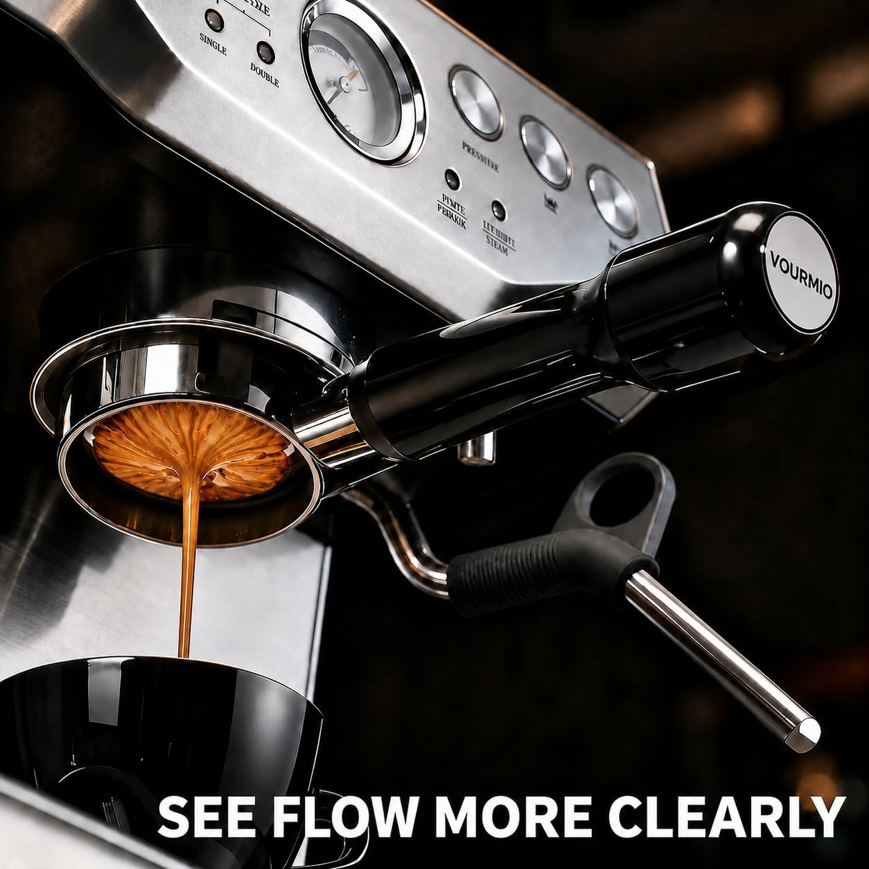 54mm Bottomless Portafilter for Breville Espresso Machines, Black