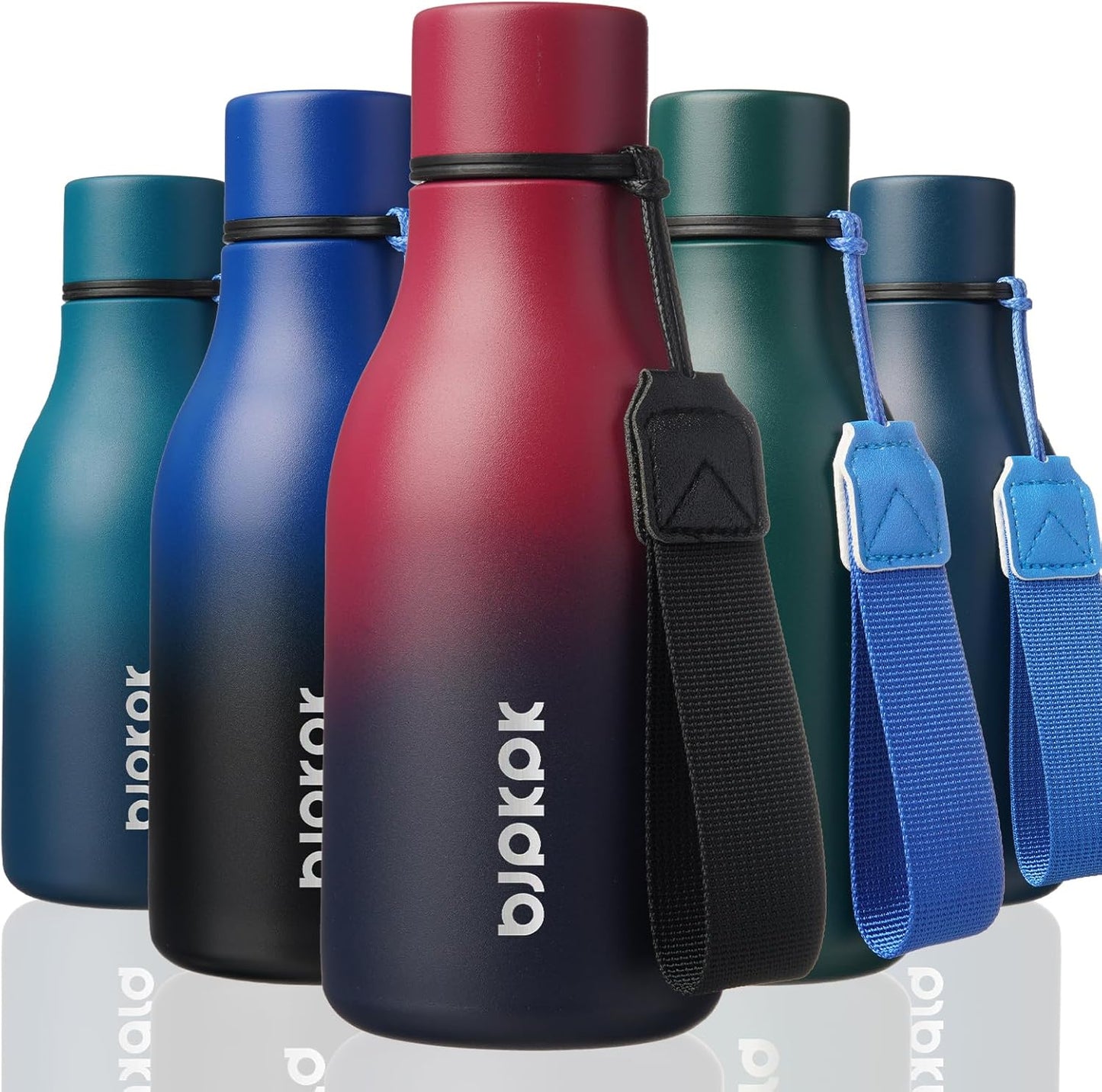 BJPKPK Insulated Water Bottles, 12oz Stainless Steel Metal Water Bottle with Strap, BPA Free Leak Pr