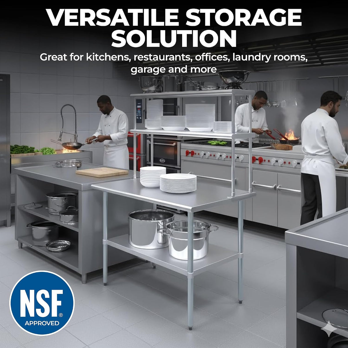 NSF 60" x 12" Stainless Steel Double Overshelf