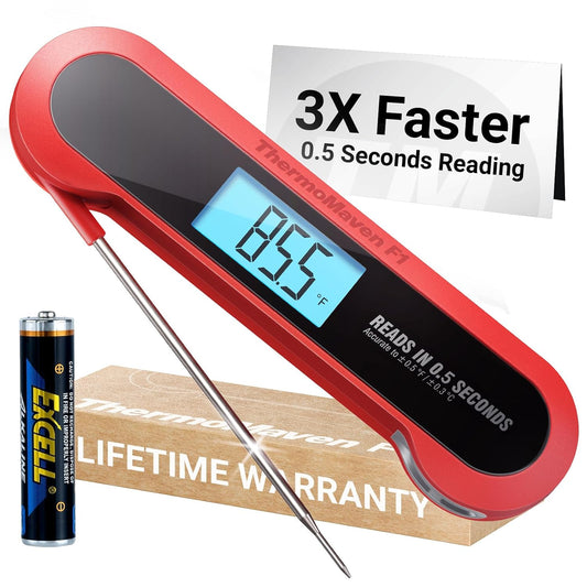 Professional 3X Faster 0.5sec Instant Read Meat Thermometer Digital, High Accuracy ±0.5°F, IP67 Waterproof, Auto Wake/Sleep
