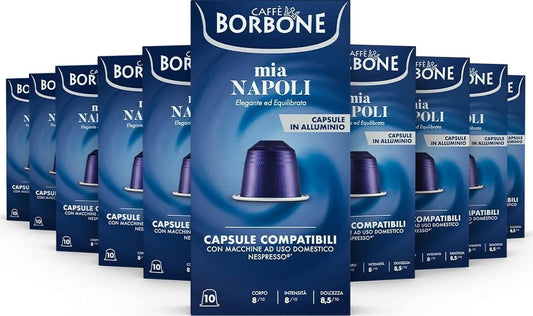 Caffè Borbone Mia Napoli Aluminum Capsules Compatible with Nespresso Original Machines, Medium Roast, 100 Count