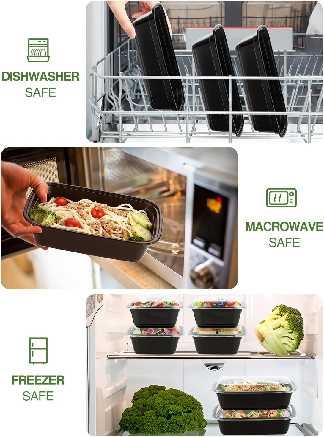 NEEBAKE 40 Set 38 oz Meal Prep Containers with Lids, Food Storage Container