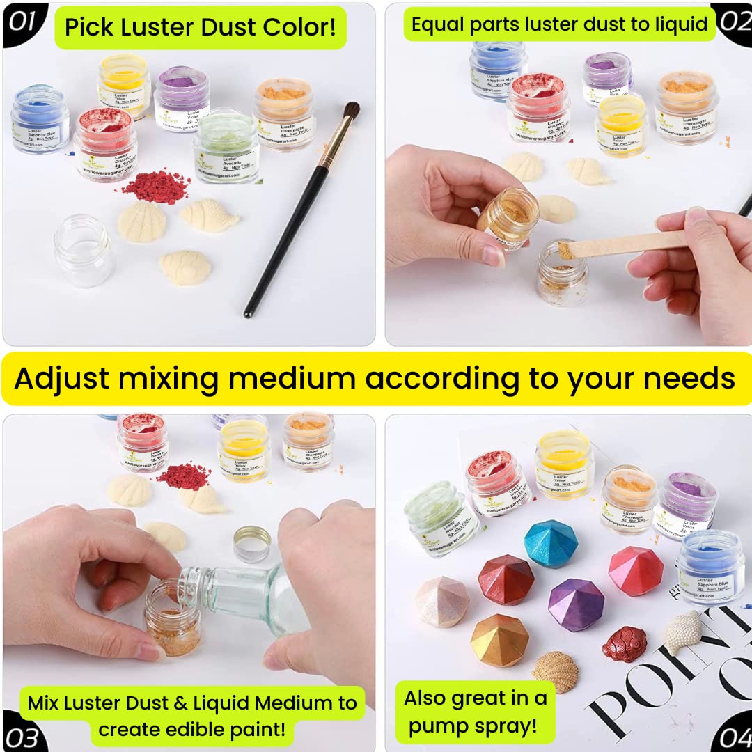 Copper Edible Luster Dust | 6 Grams Food Grade Cake Dust Shimmer Powdered, Edible Metallic Powder Food Coloring for Cake Decorating, Chocolates, Fondant, Drinks, Painting, Vegan