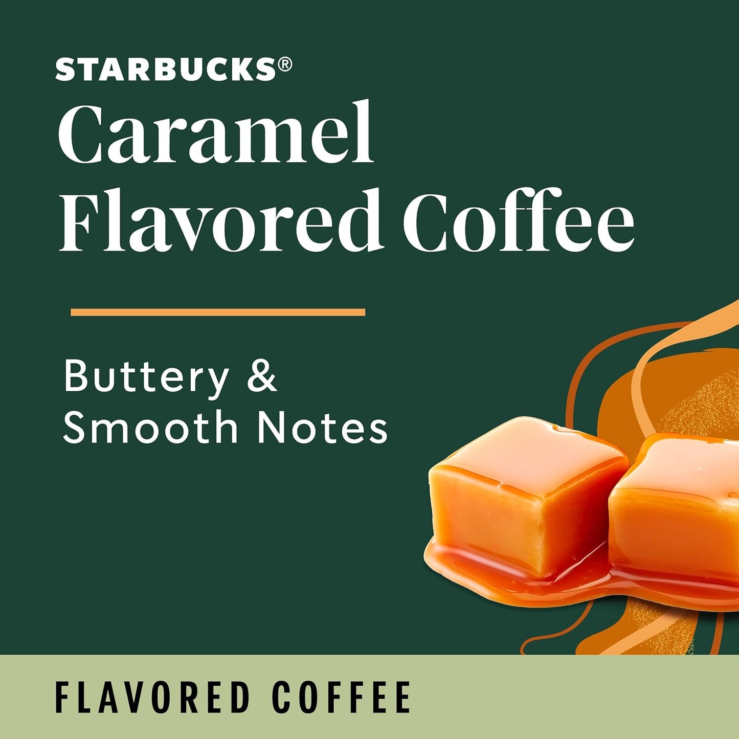 Starbucks K-Cup Coffee Pods, Caramel Flavored, 40 Count | 100% Arabica K-Cup pods for Keurig brewers; caramel; 1 box, 40 pods