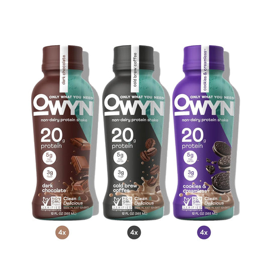 OWYN Only What You Need Plant Based Protein Shake, 20g Vegan Protein from Organic Pumpkin Seed, Flax, Pea Blend, Prebiotic