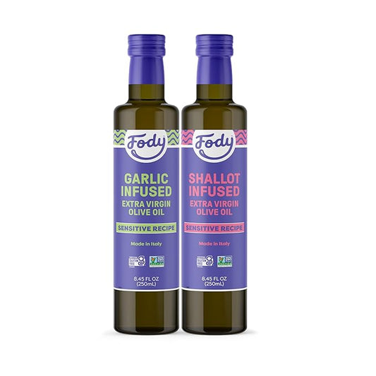 Fody Foods Garlic & Shallot Infused Extra Virgin Olive Oil, 8.45 Oz (Pack of 2), Low FODMAP Certified, Gut & IBS Friendly,