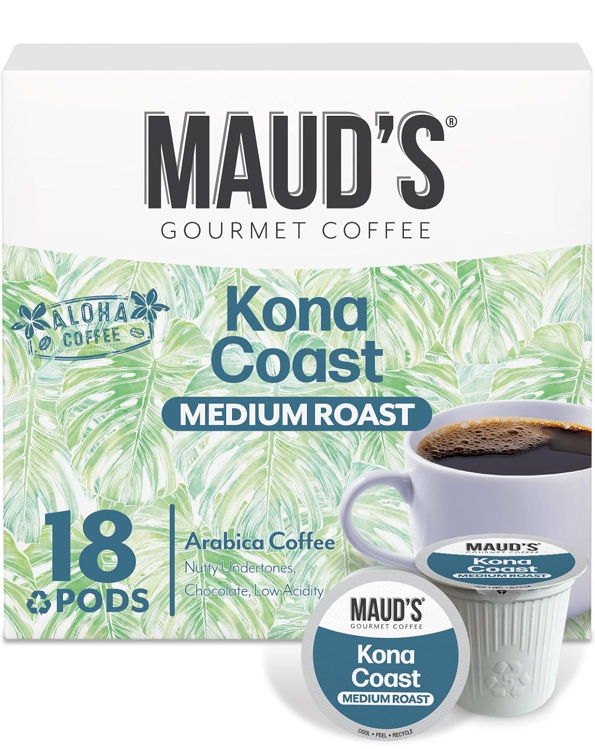 Maud's Kona Medium Roast Coffee Pods, 18ct