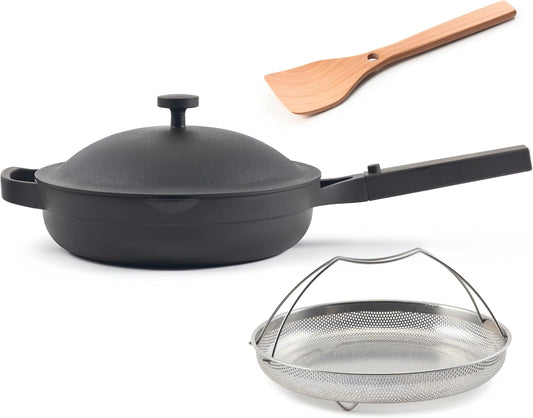 Our Place Always Pan 2.0-10.5” (2.6 Qt) Nonstick, Toxin-Free Ceramic Cookware | Patented 10-in-1 Aluminum Frying & Sauté Pan | Safe for Oven, Induction & All Cooktops up to 450°F | Char