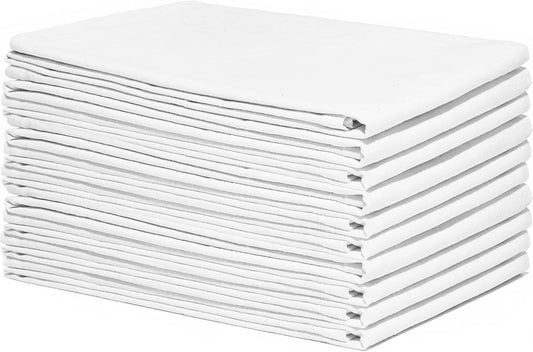Organic Cotton White Dish Towels - 10 Pack Quick Drying White Kitchen Towels - Lint-Free, Organic Cotton Dish Cloths - Extra