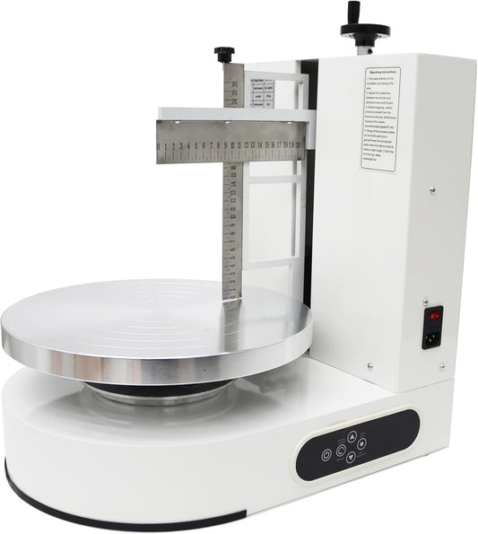 TECHTONGDA Cake Cream Spreading Frosting Icing Turntable Automatic Coating Machine with Graduated Scraper 60-320RPM Rotating