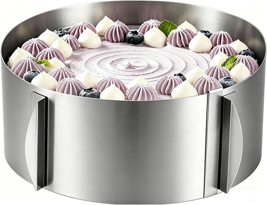 DATANYA Cake Rings Mousse Mold Adjustable 6 to12 Inch Stainless Steel Round Cake Molds for Baking Pastry, Cake Baking Supplies