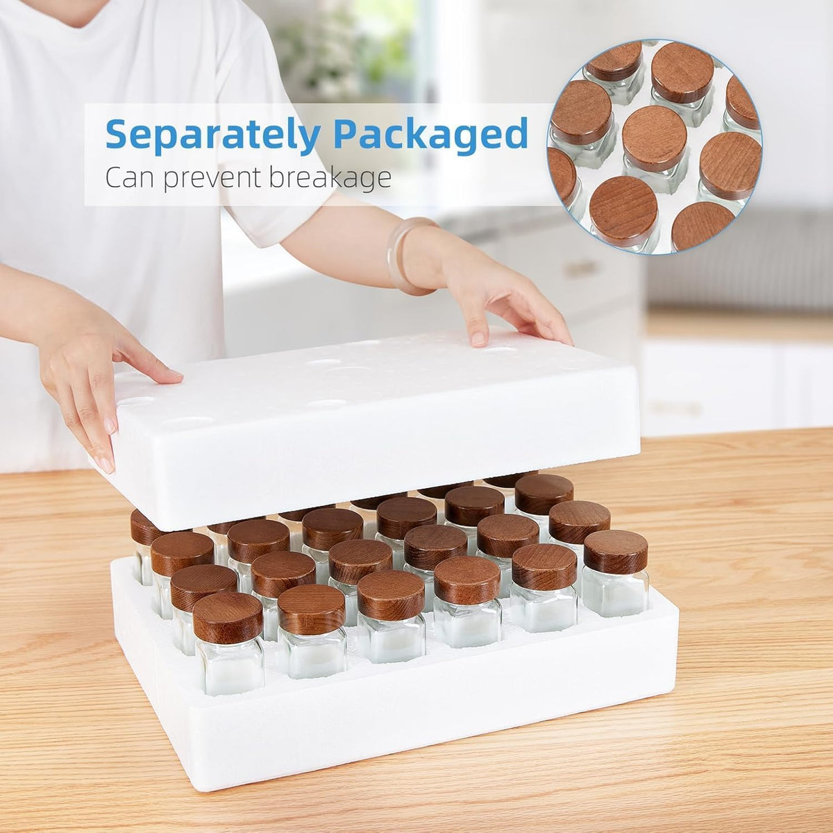 Yangbaga Glass Spice Jars with Labels, 14pcs 4oz Seasoning Organizer Jars