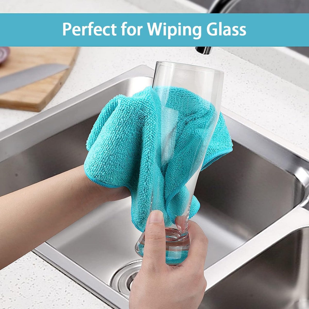 HOMEXCEL 8PK Microfiber Cleaning Cloth, Cleaning Rags for Home, 11.5x11.5in