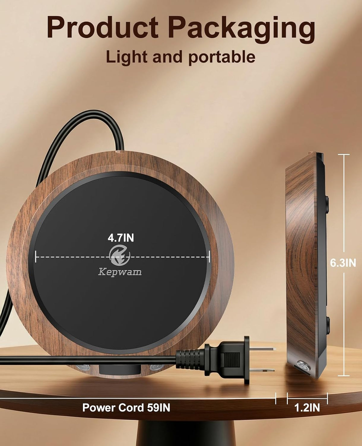 Kepwam Mug Warmer for Desk, Coffee Warmer with 3 Temp Settings &amp; 2-9H Timer