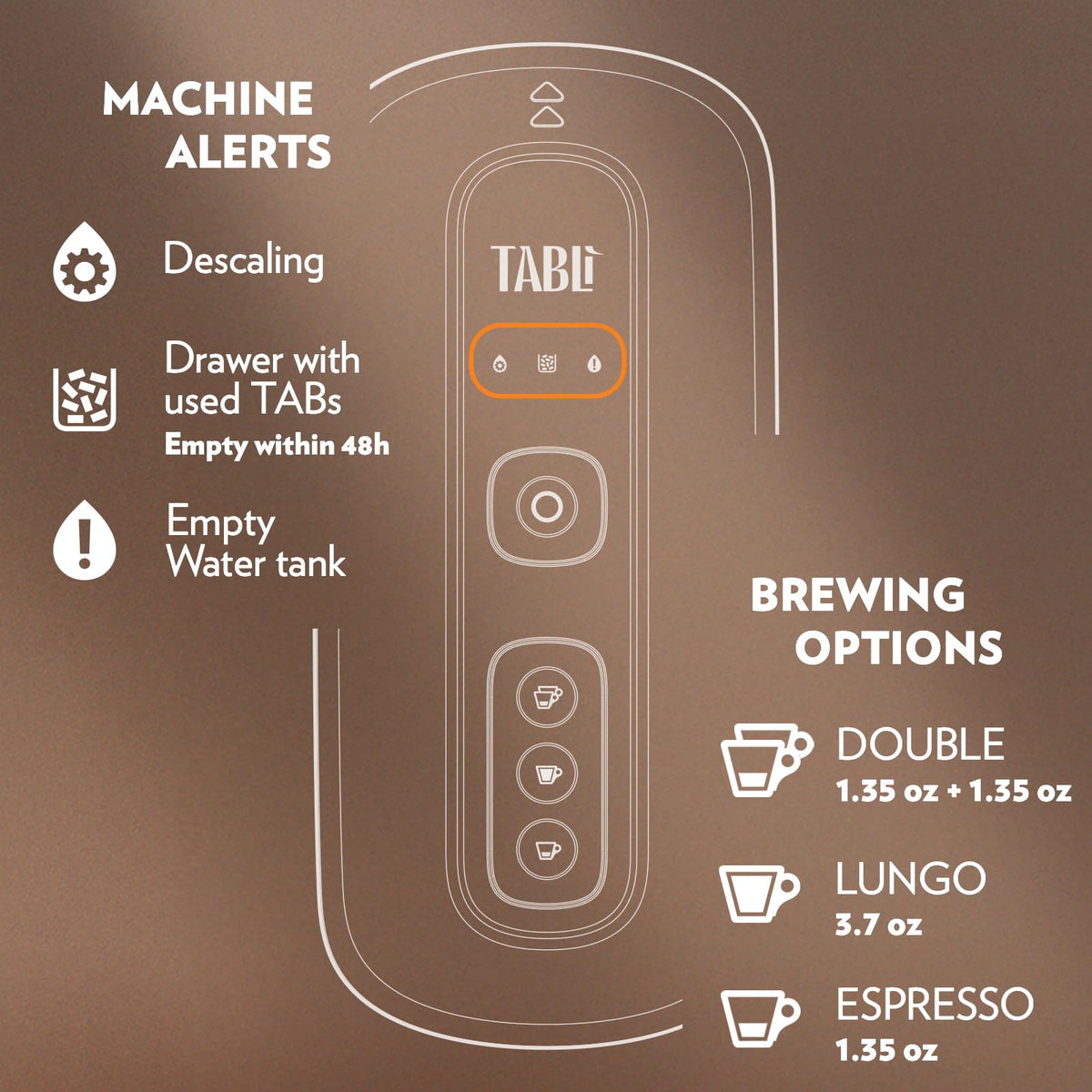 Lavazza Tabli Espresso Machine, works with 100% Coffee Tabs (Brown)