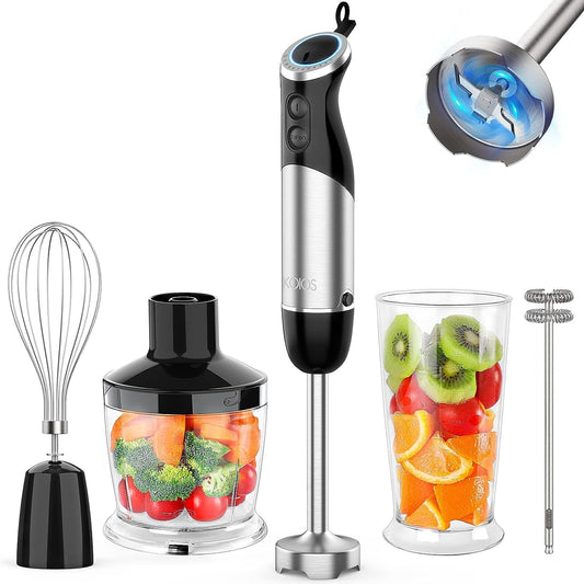 KOIOS Upgraded Immersion Blender Handheld, 1000W 12-Speed 5 in 1 Hand Mixer Stick Blender with 304 Stainless Steel