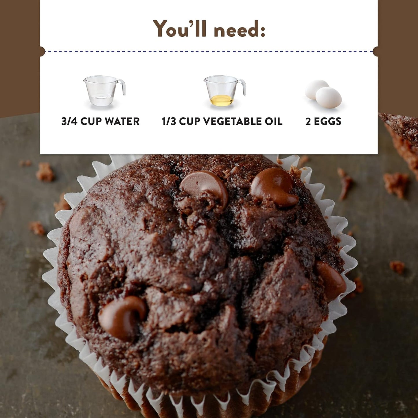 Krusteaz Muffin Mix, Double Chocolate Muffin Mix, Made with Real Chocolate Chips &amp; No Artificial Flavors, Colors or Preservatives, 20 Ounce Box (Pack of 4)