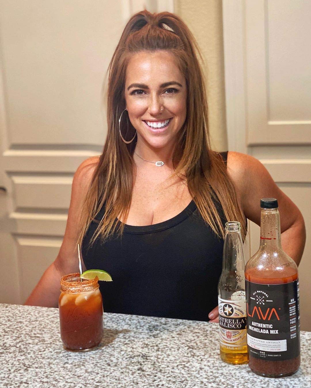 LAVA Premium Authentic Michelada Mix Craft Cocktail Mixer, Made with Real Tomatoes, Ancho Chile Peppers, Tamarind, No Junk Ingredients, Vegan, 1-Liter (33.8oz) Glass Bottle, Ready to Use