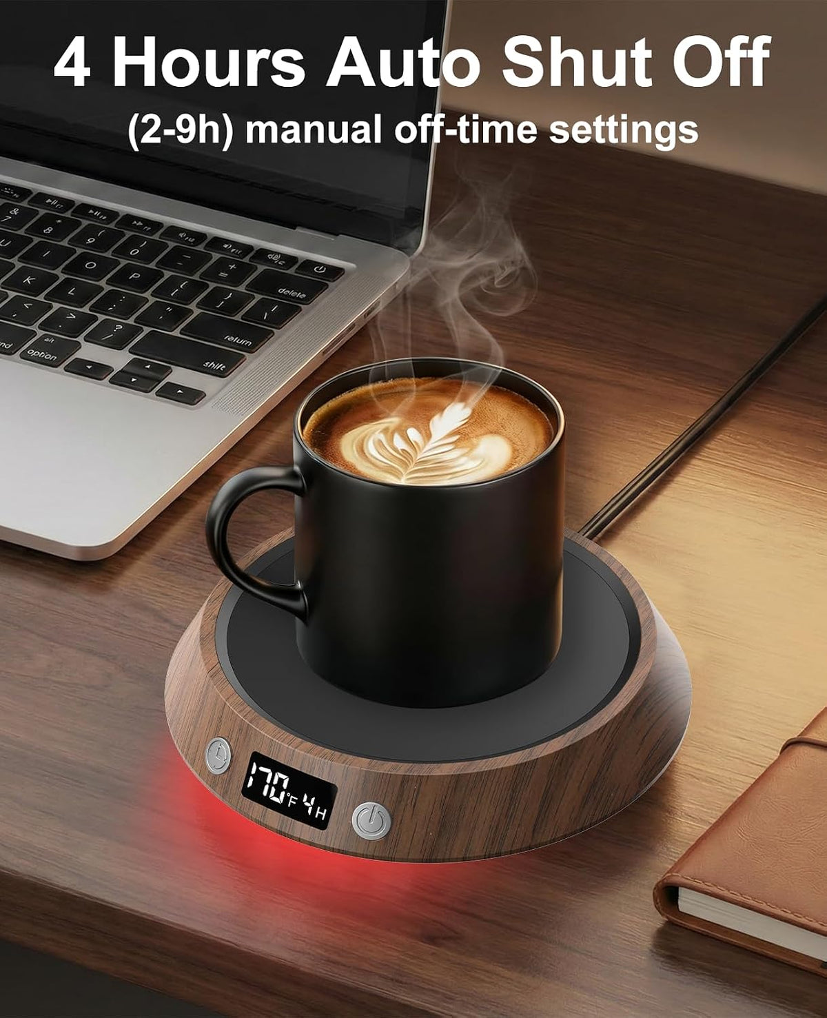 Kepwam Mug Warmer for Desk, Coffee Warmer with 3 Temp Settings &amp; 2-9H Timer
