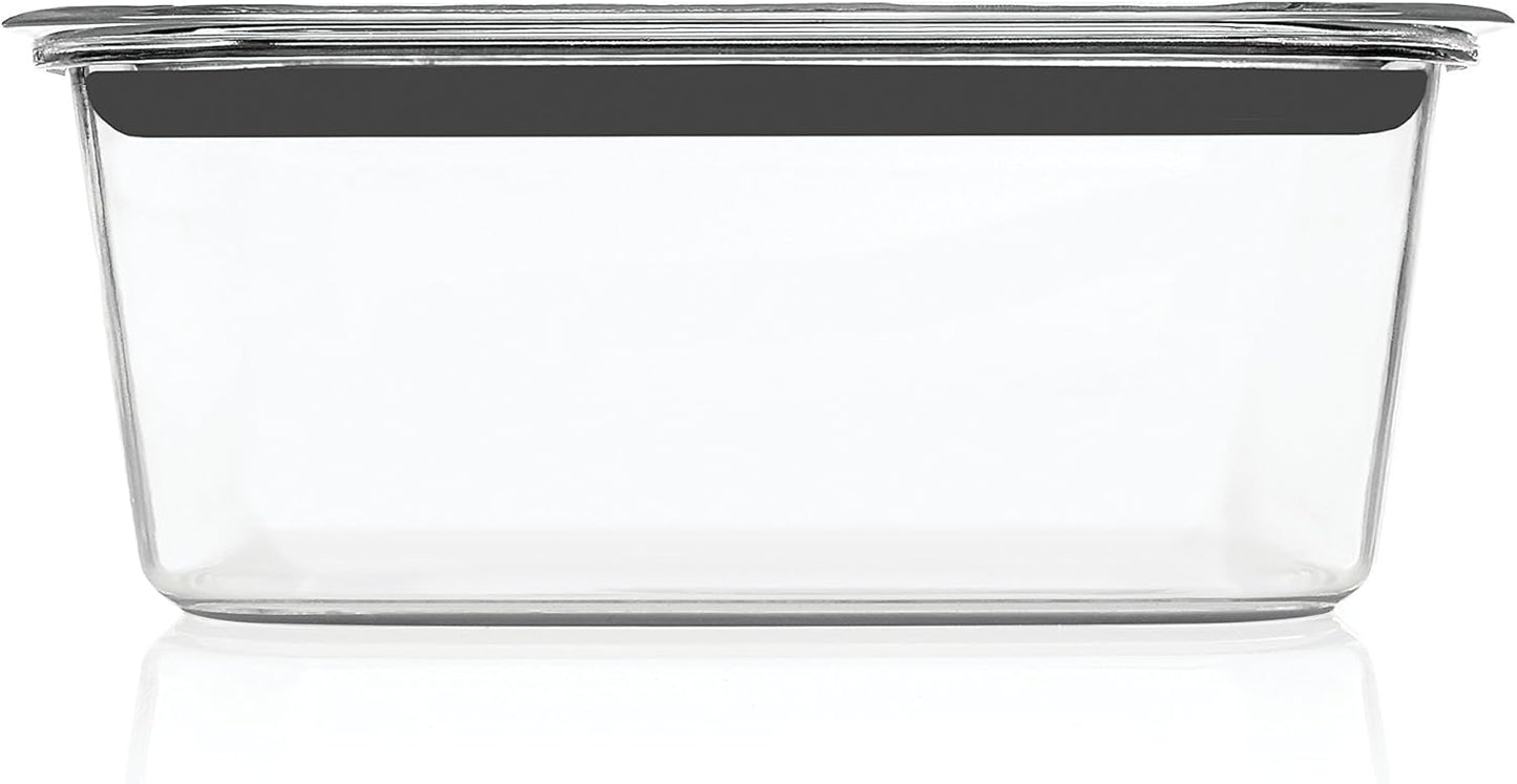 Rubbermaid Brilliance Food Storage Container, Large, 9.6 Cup, Clear 2024351 (Pack of 2)