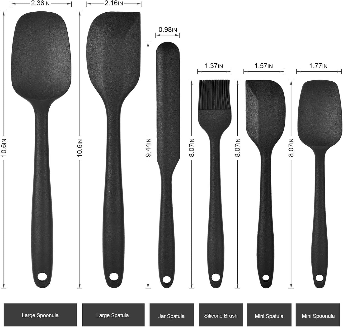 Silicone Spatula Set Food Heat Resistant Kitchen Rubber | Food Grade Silicone SeamlessUtensils One Piece Design BPA-Free,Non-Stick,Dishwasher Safe,Cooking and Mixing Set of 6PCS