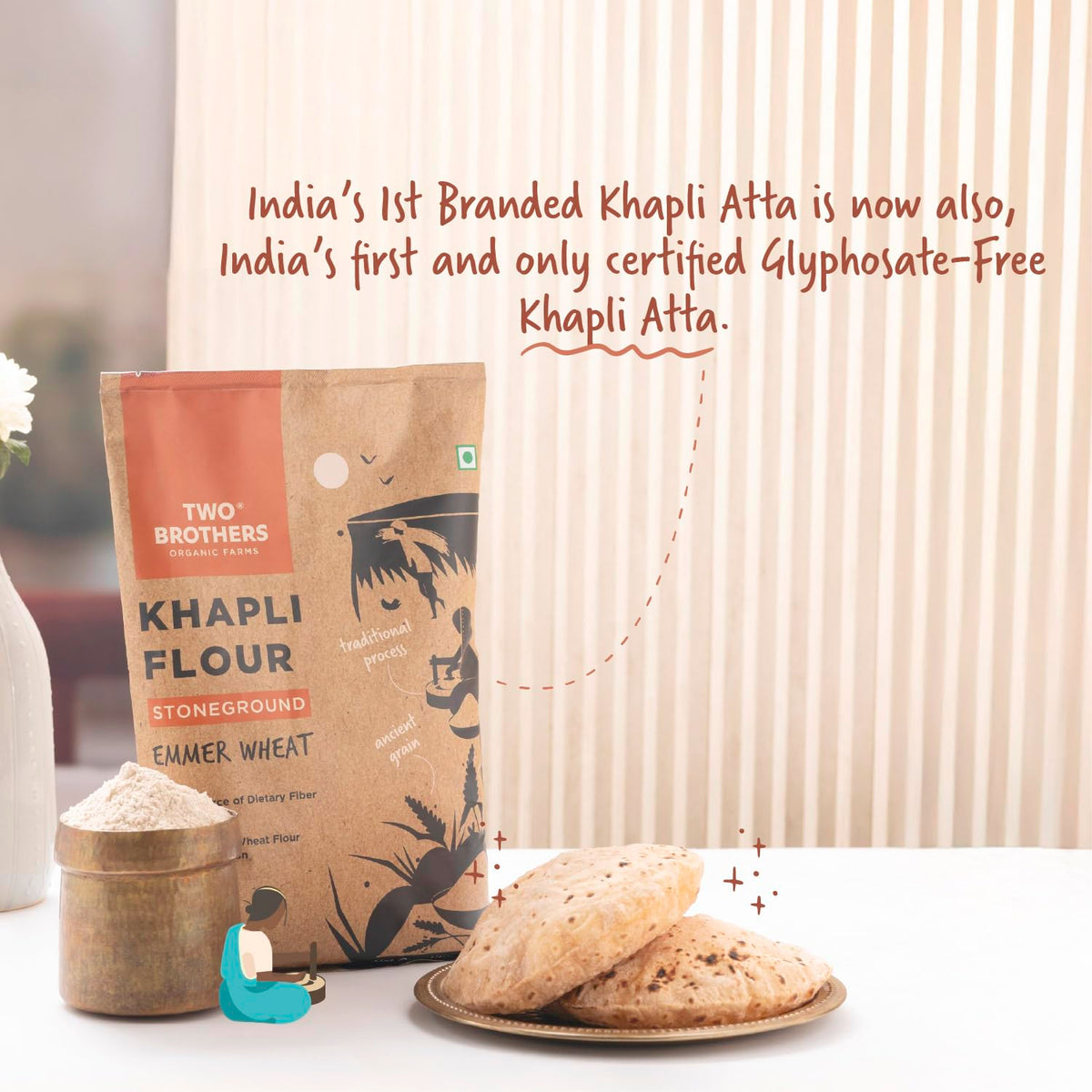 Two Brothers Organic Farms Khapli Atta (Emmer Long Wheat Flour)